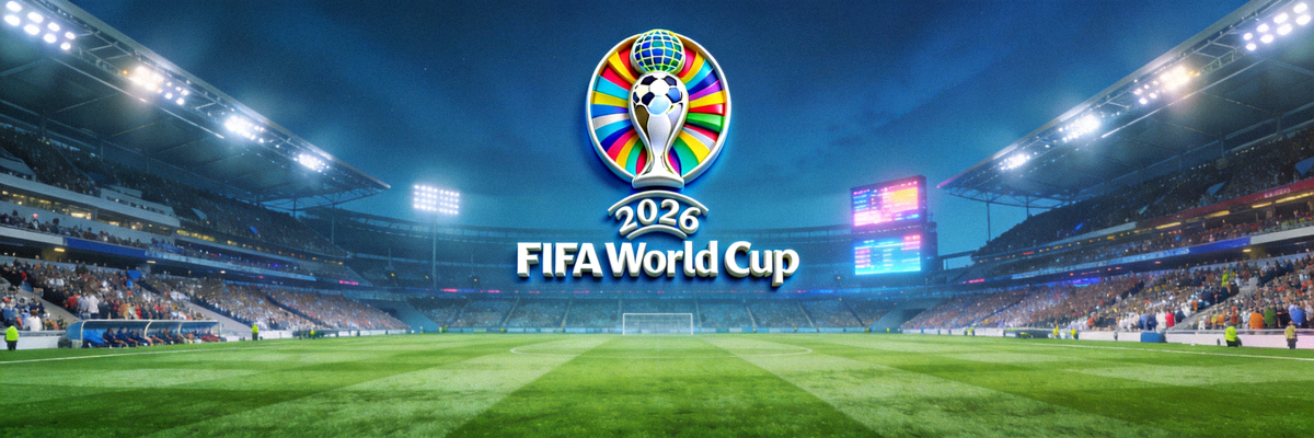 2026年世界杯足球赛官方标志与足球场全景